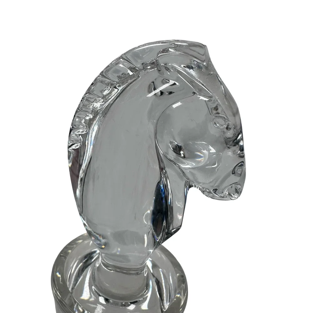 Steuben Equestrian‎ Horse Head Stopper Crystal Decanter Bottle Signed The Grove